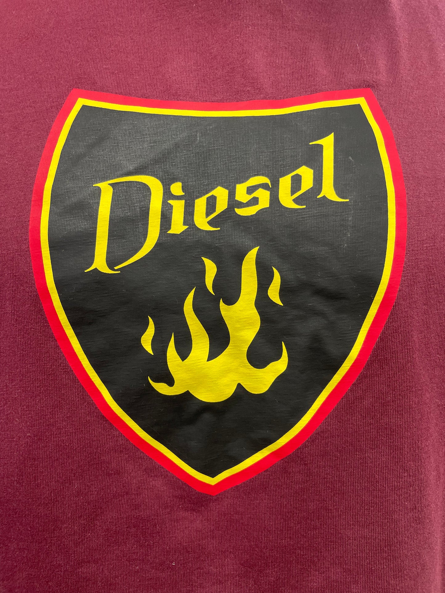 Diesel Logo Graphic T-Shirt Burgundy