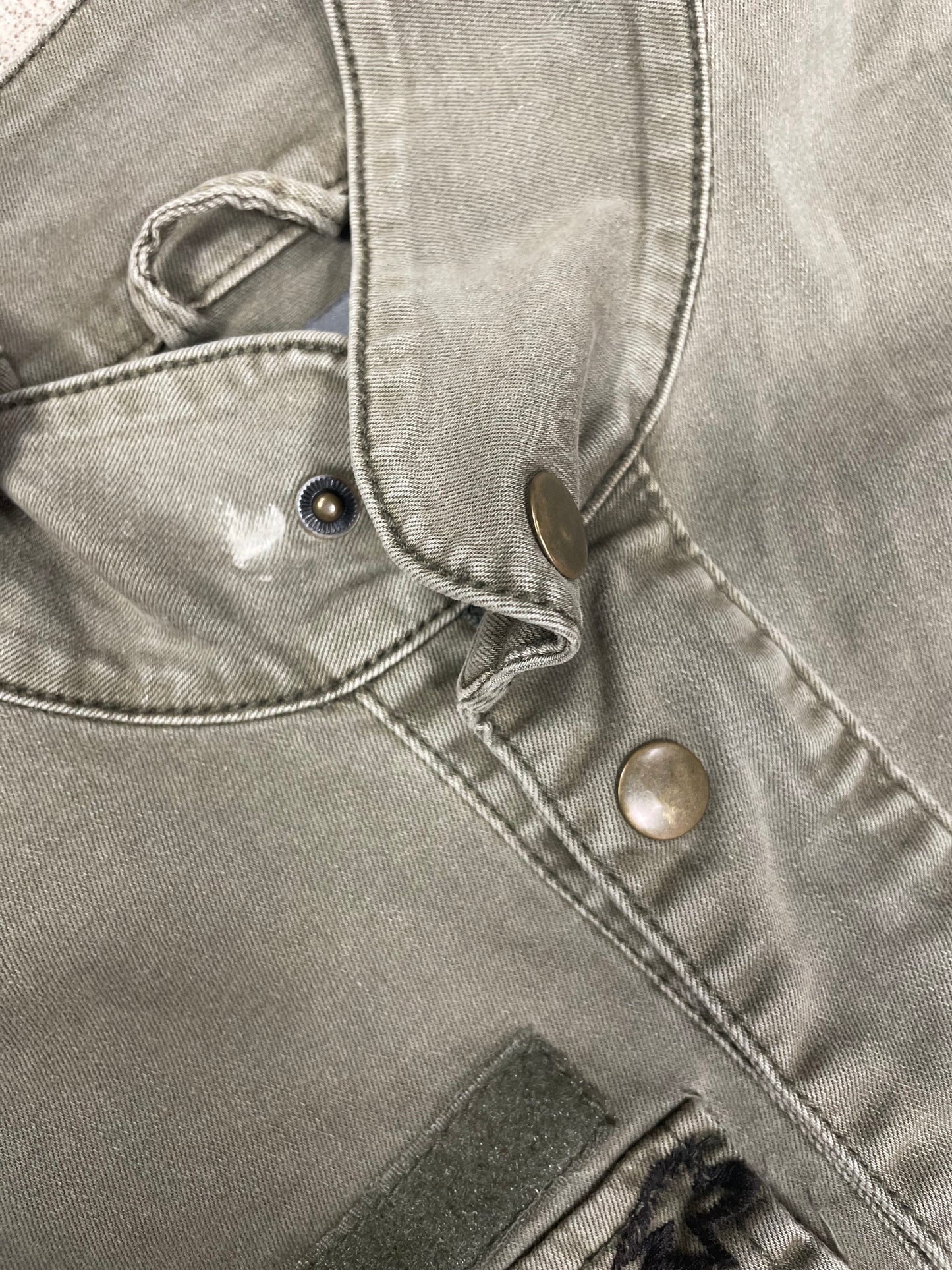 Culture Embroidered Utility Jacket – Khaki Vintage Jacket