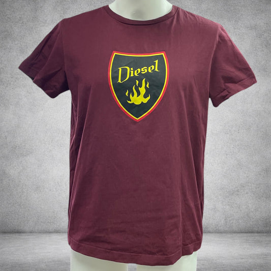 Diesel Logo Graphic T-Shirt Burgundy