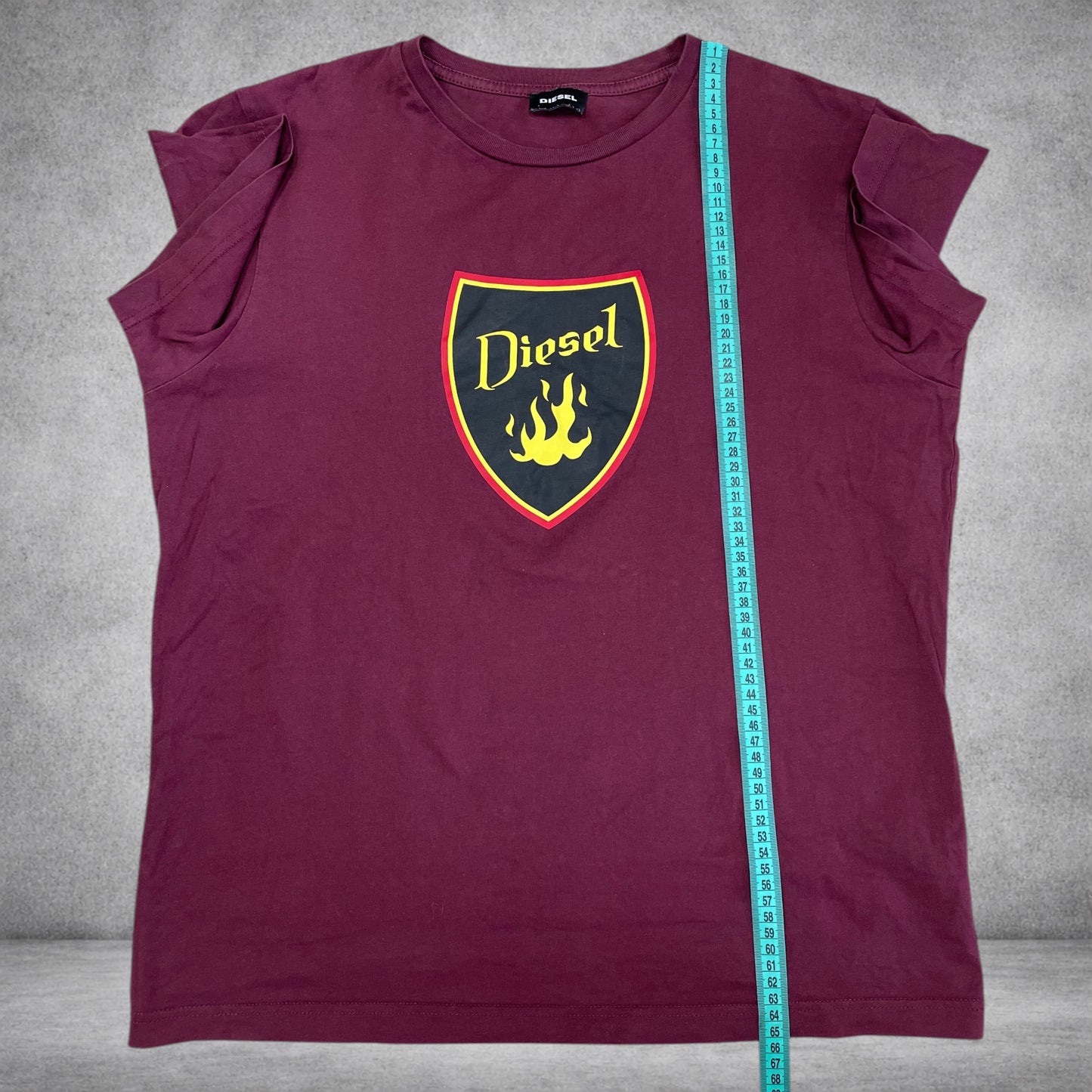 Diesel Logo Graphic T-Shirt Burgundy