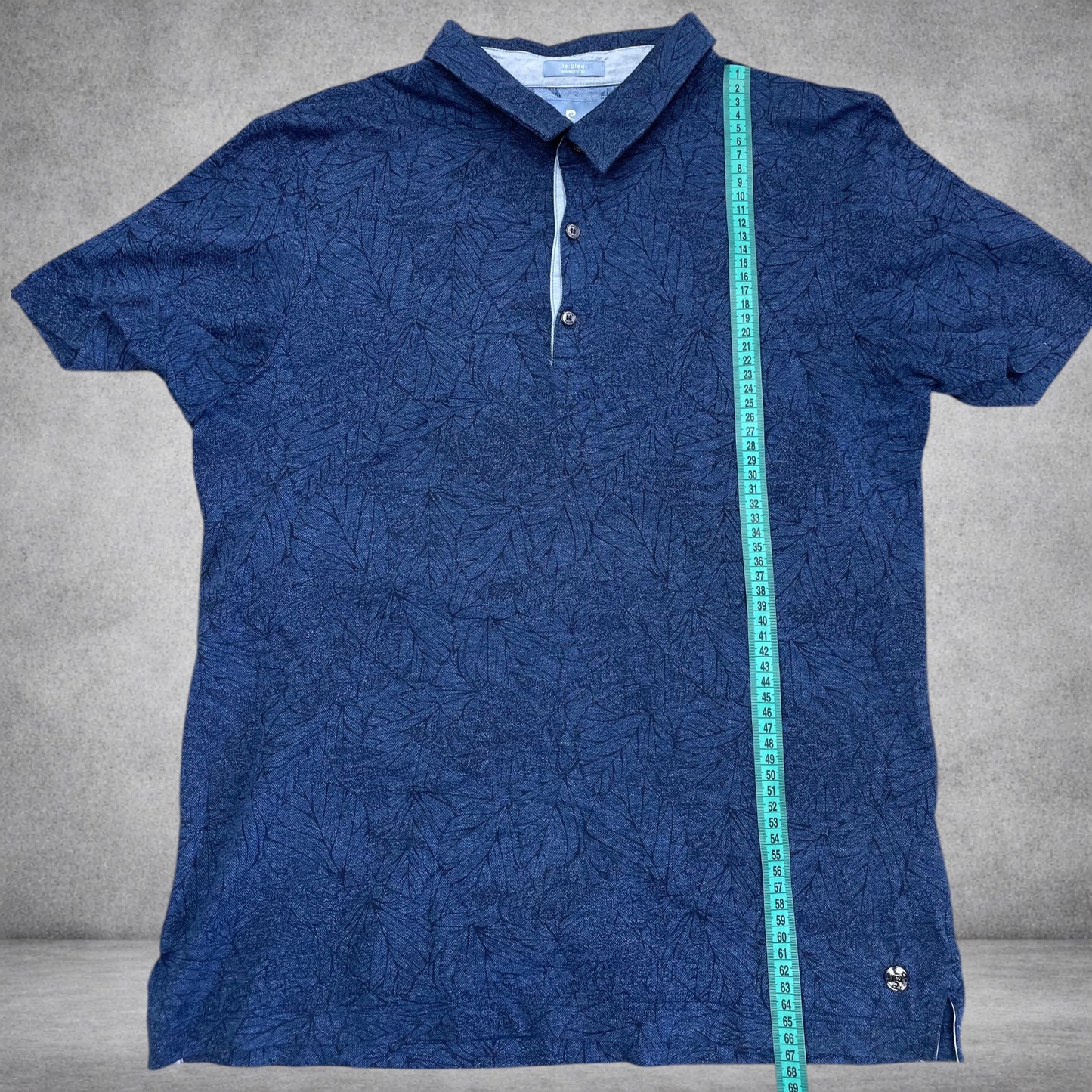 Pierre Cardin Pattern Polo Shirt Blue